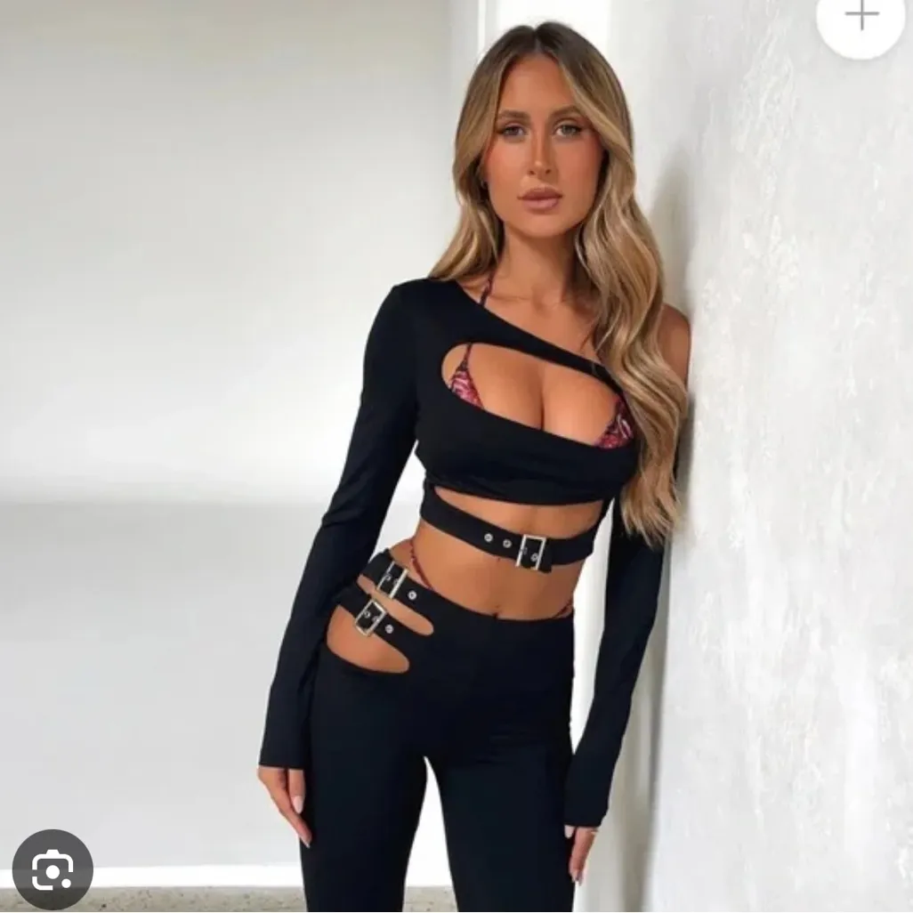 Outcast Size S Blaine Buckle Cutout Long Sleeve Top Black Alternative Punk NWT‎ - Image 7