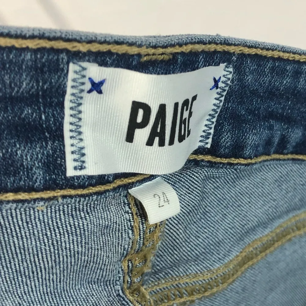 Paige Verdugo Ankle Embarcadero Distressed Knee Medium Wash Skinny Jeans 24 - Image 6