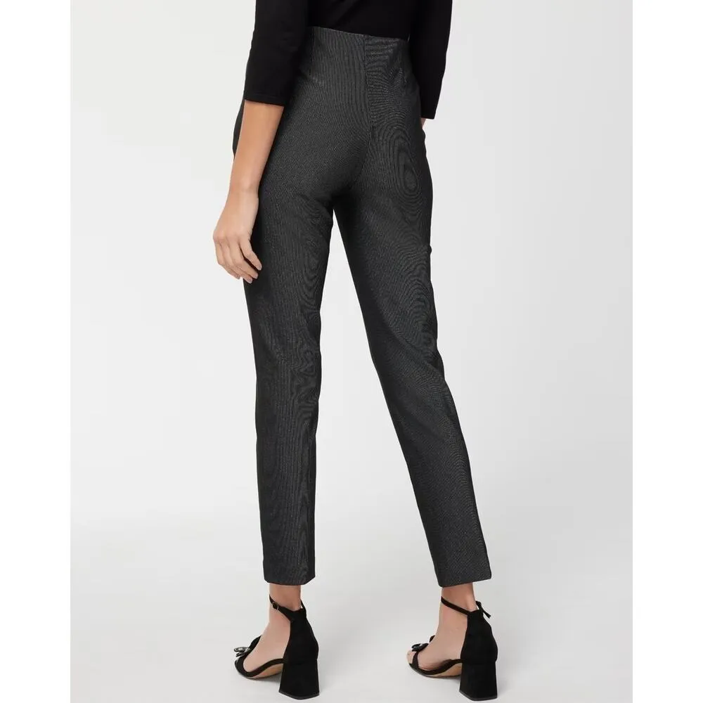 Chicos Fabulously Slimming Ponte Slim ankle Cropped pants Black Shimmer 00 2 new - Image 8