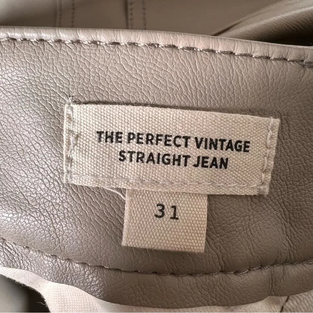 Madewell The Perfect Vintage Straight Jean in Faux Leather (Pumice) - Image 11