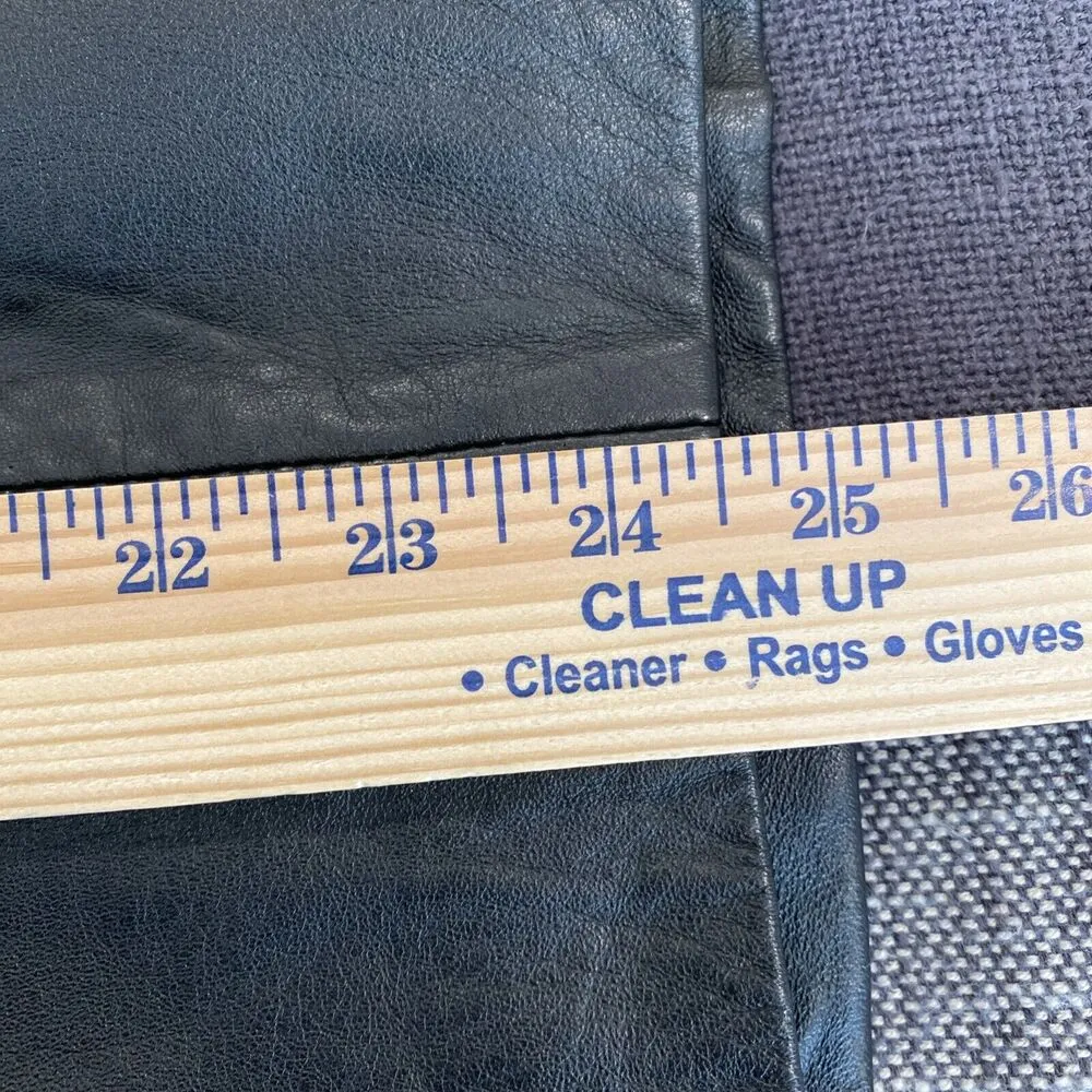 Vintage 90s AMANDA SMITH Women 12 Leather Zip Front Moto Jacket Biker Minimalist - Image 9