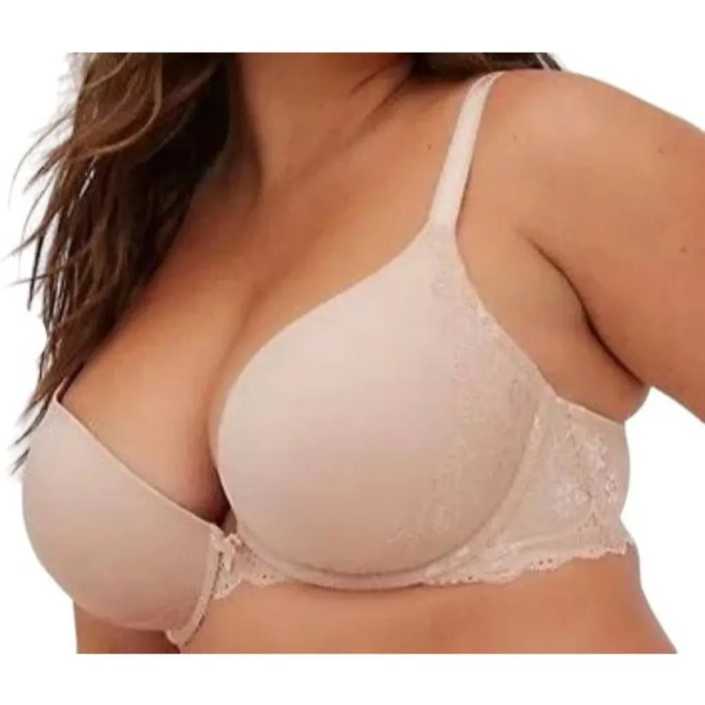 Torrid Beige Lace Push up Plunge Underwire Bra 46DDD - Image 7