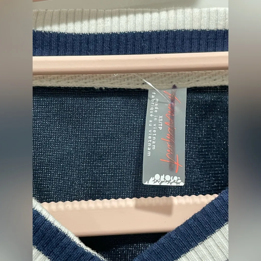 New Free People Movement Happy Camper Tee Shirt Maxi Dress Navy Combo Size XS - Image 6