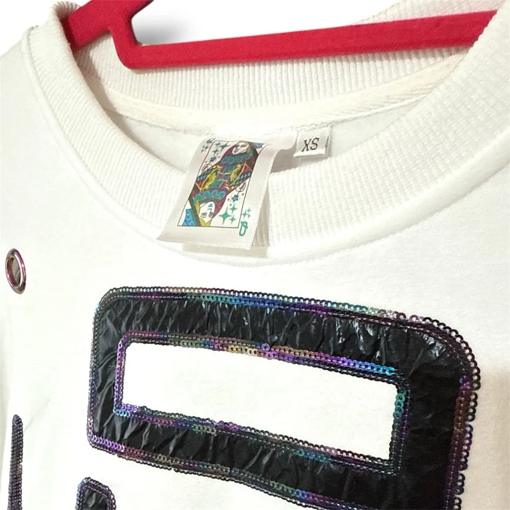 Queen of Sparkles Sweatshirt Dress XS White Just Married - Image 2