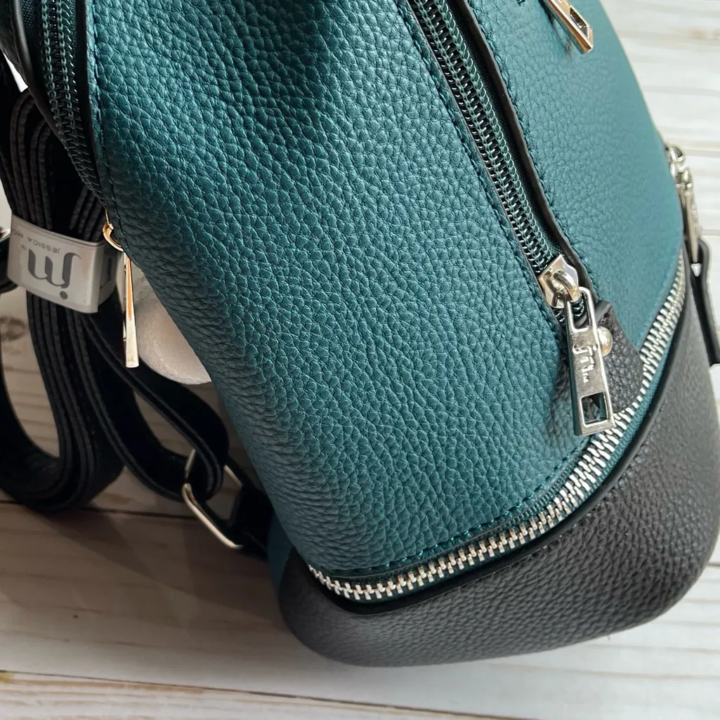 New Jessica Moore Designer Mini Teal Backpack with Dust Cover Blue - Image 3