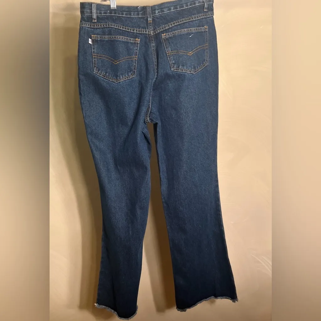 Women’s Traxx Vintage Cowboy Western Laced High Rise Blue Denim Jeans, Y2K|Sz:14 - Image 9