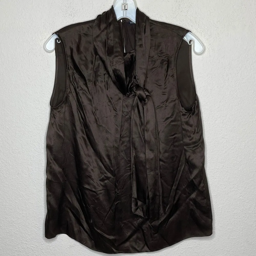 Magaschoni Silk‎ Sleeveless Top Brown - Image 4