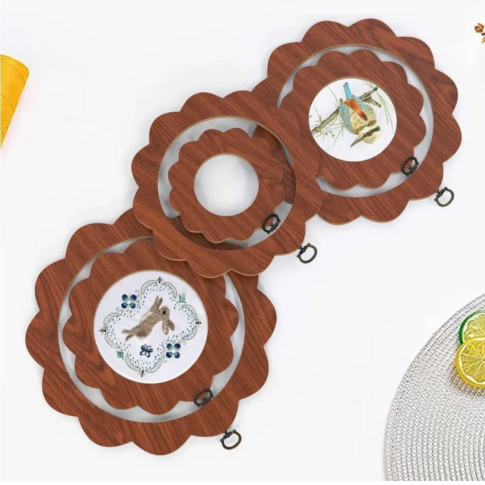 Boho Ladies 1 Pendant Necklace Round Hollow Set‎ White Flower Coffee Color Tan - Image 9