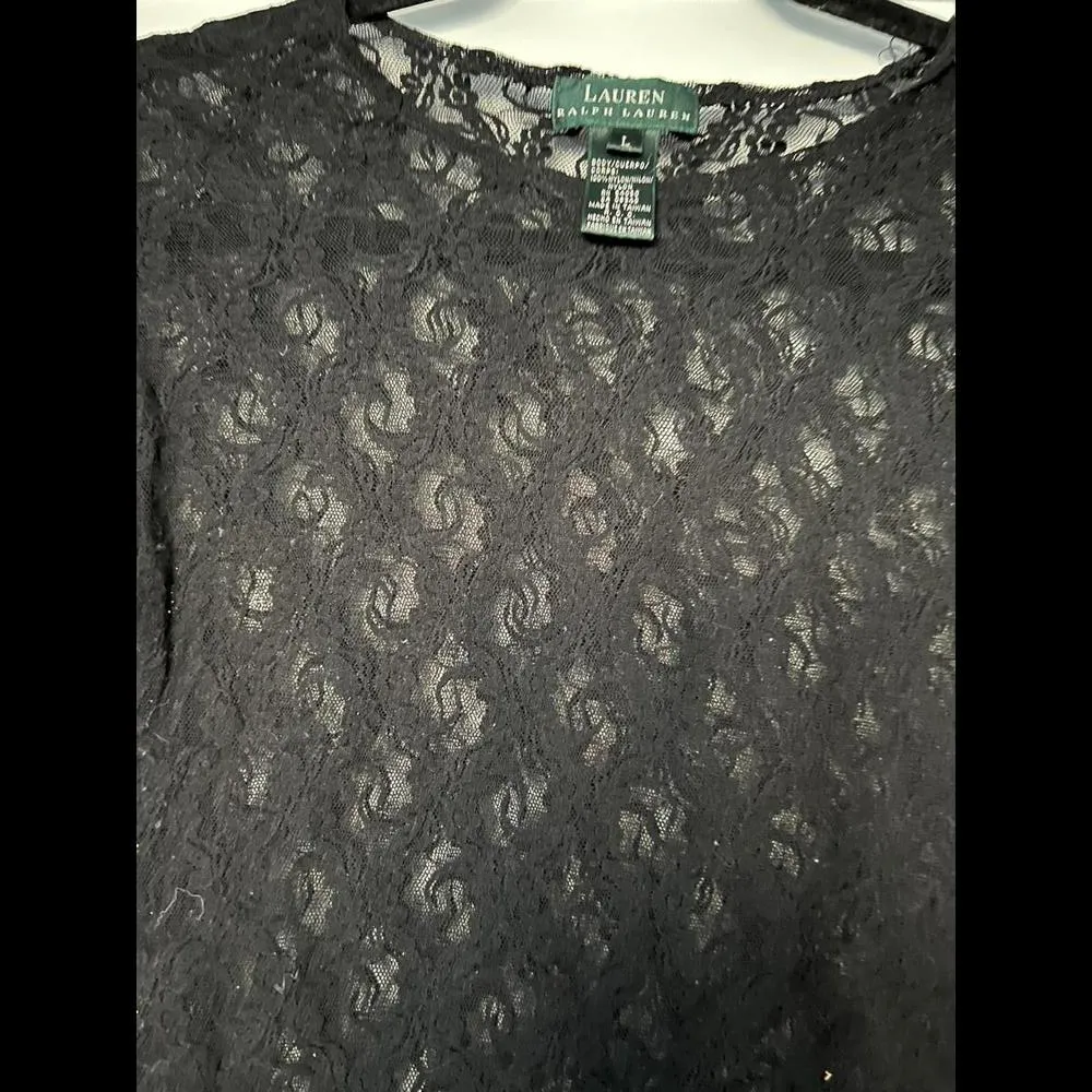 Lauren Ralph Lauren Black Lace Top - Image 5