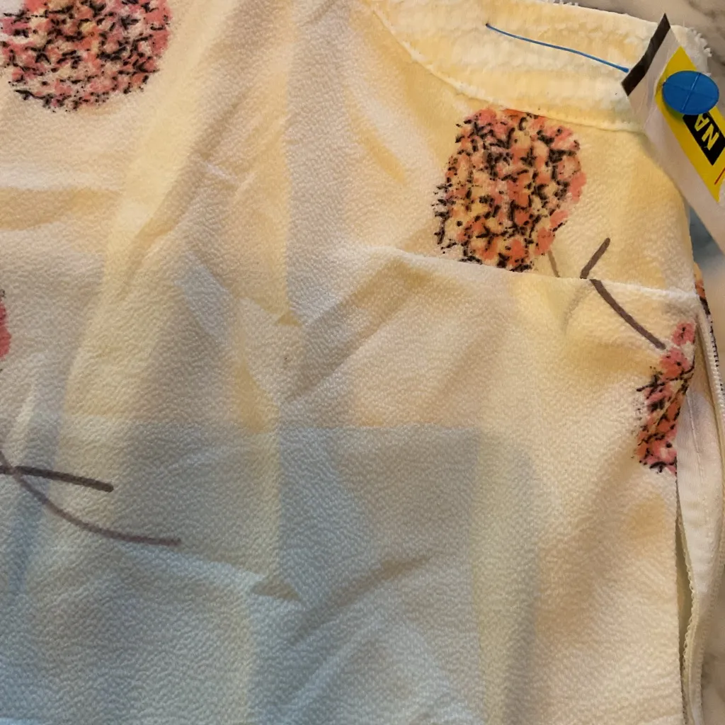 NWT Pea in the Pod Floral Sleeveless Empire Waist Maternity Ivory Pink Top Sz S - Image 9