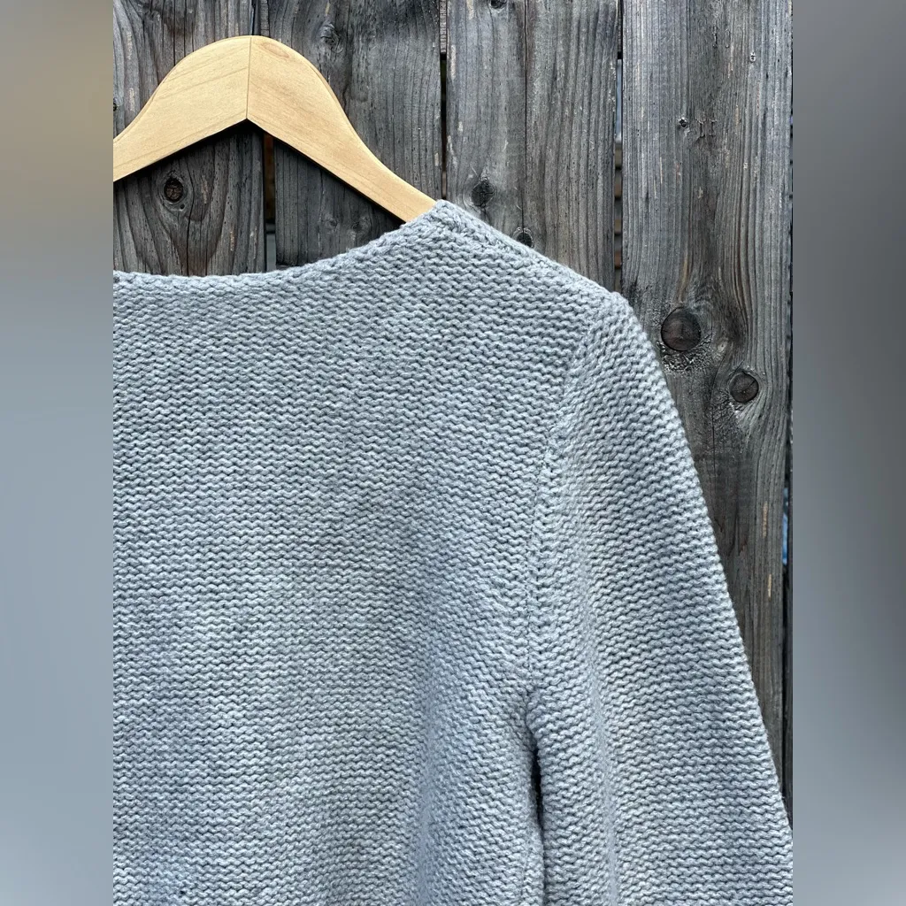 COMMENSE Crew Neck Bow Knit Top Gray Size M - Image 4
