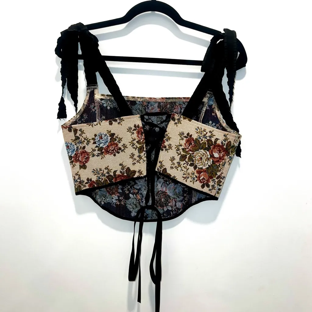 Vici Floral Brocade Corset Top - Image 3