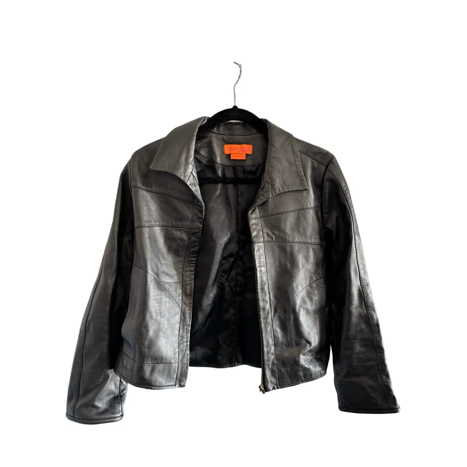 Neely Mack San Francisco women’s black leather jacket size medium - Image 2