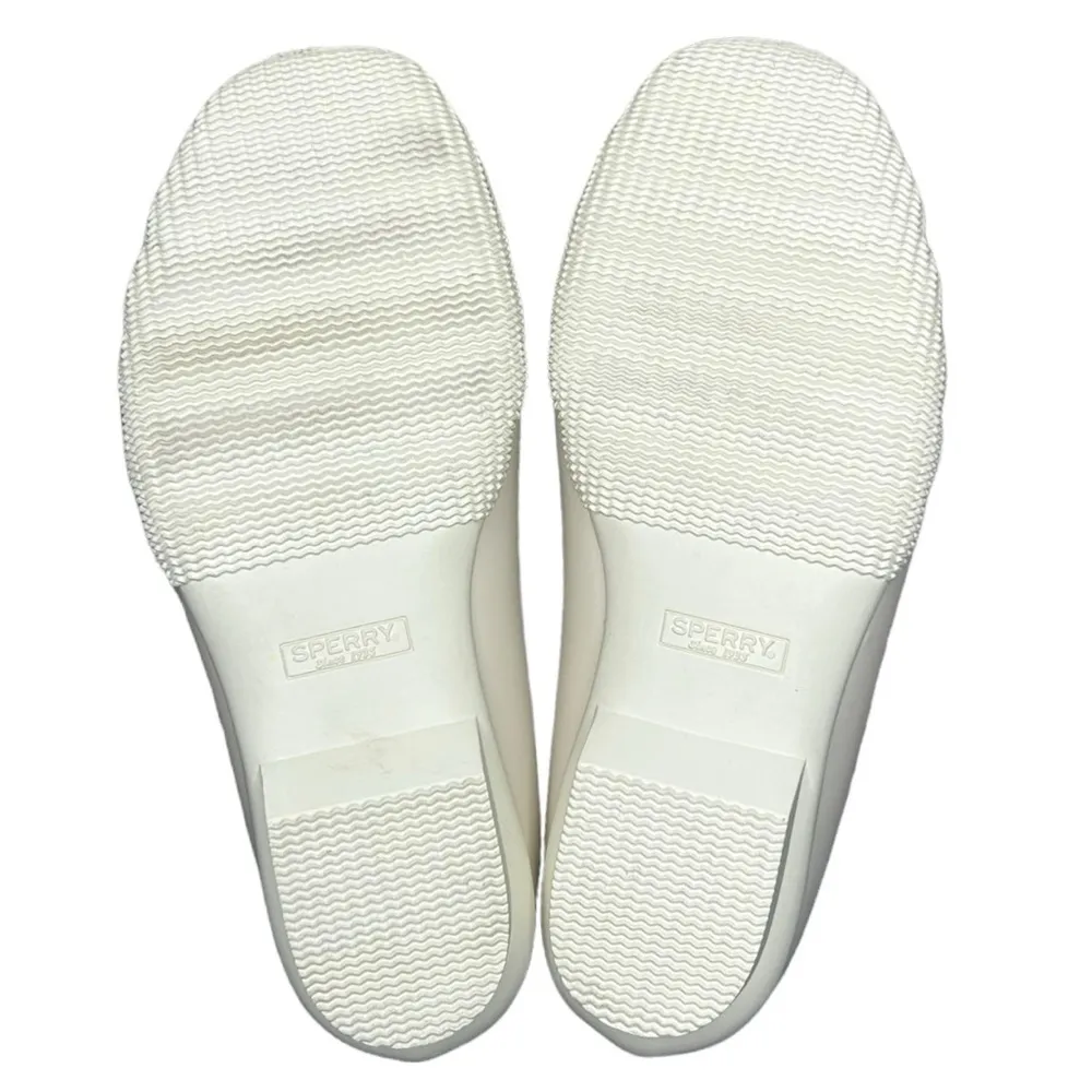 SPERRY Top-Sider Women’s Saltwater Shimmer Leather Ivory Duck Booties Size 8 - Image 7