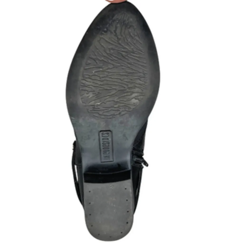 Harborsides Women's Memory Foam Black Strappy Almond Toe Bootie Office Career 6W Size 6 - Image 6