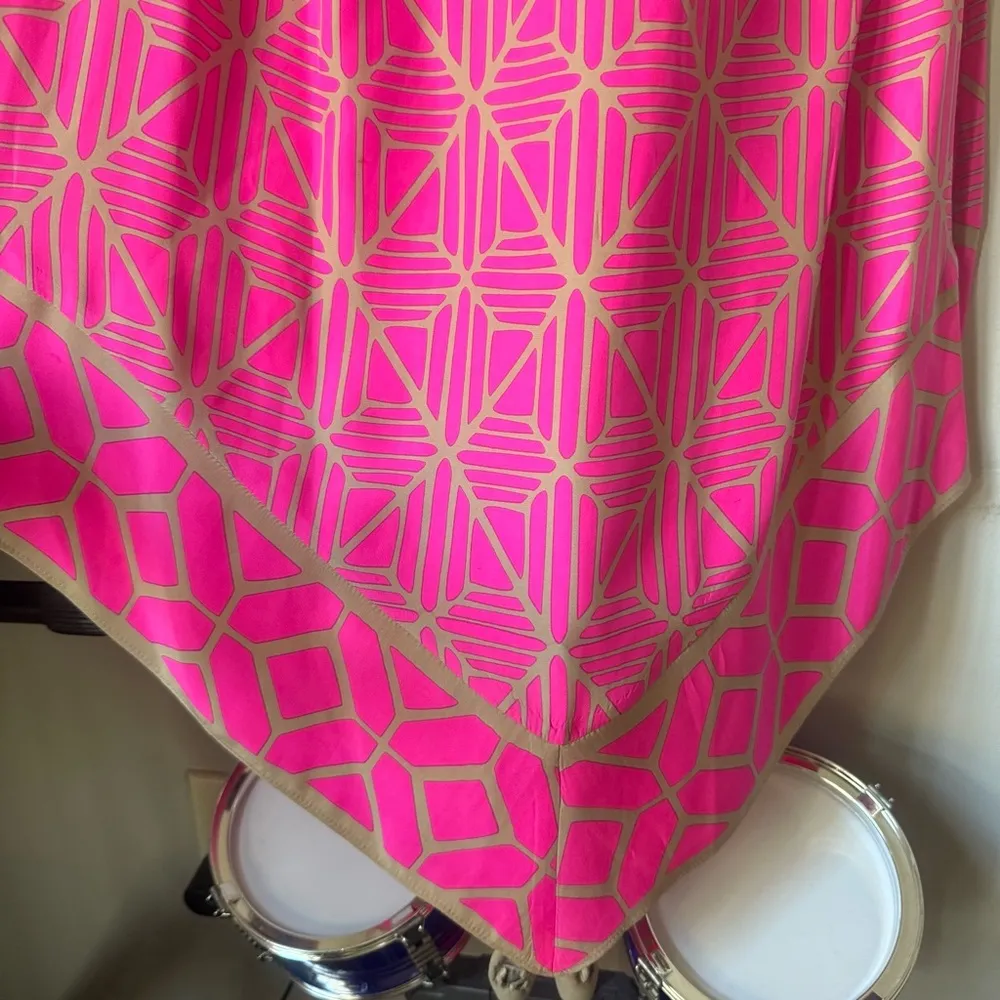 Alice & Trixie Abstract Print Long Maxi Strap-less Silk Dress Size Small - Image 5