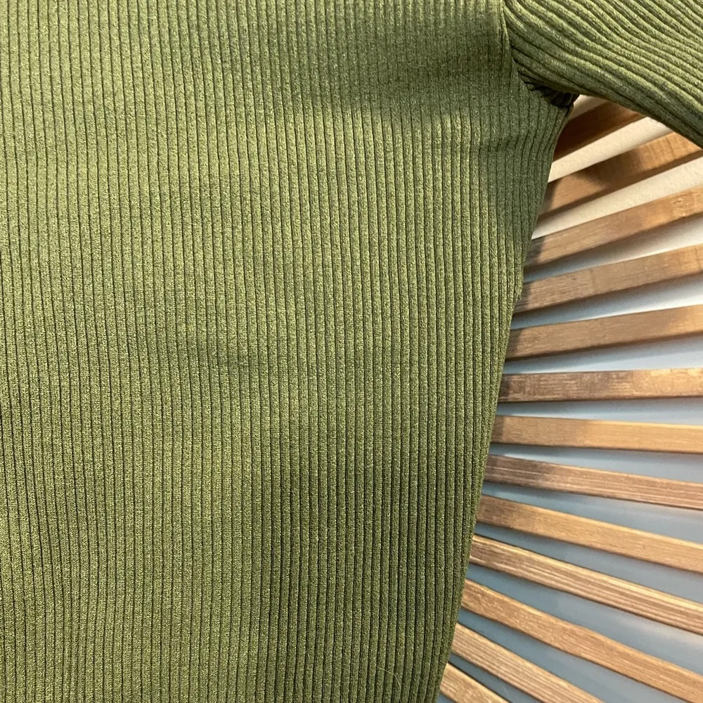 NWT Zara Olive Green Ribbed Corset Style Crop Top Size M/L Stretchy - Image 6