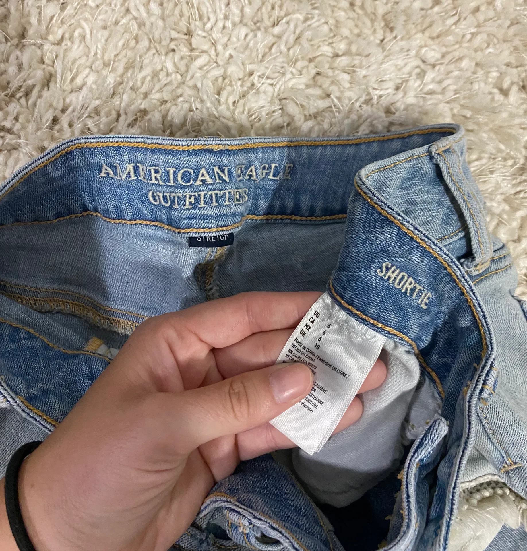 American Eagle Crochet Hem Shortie Shorts - Image 6