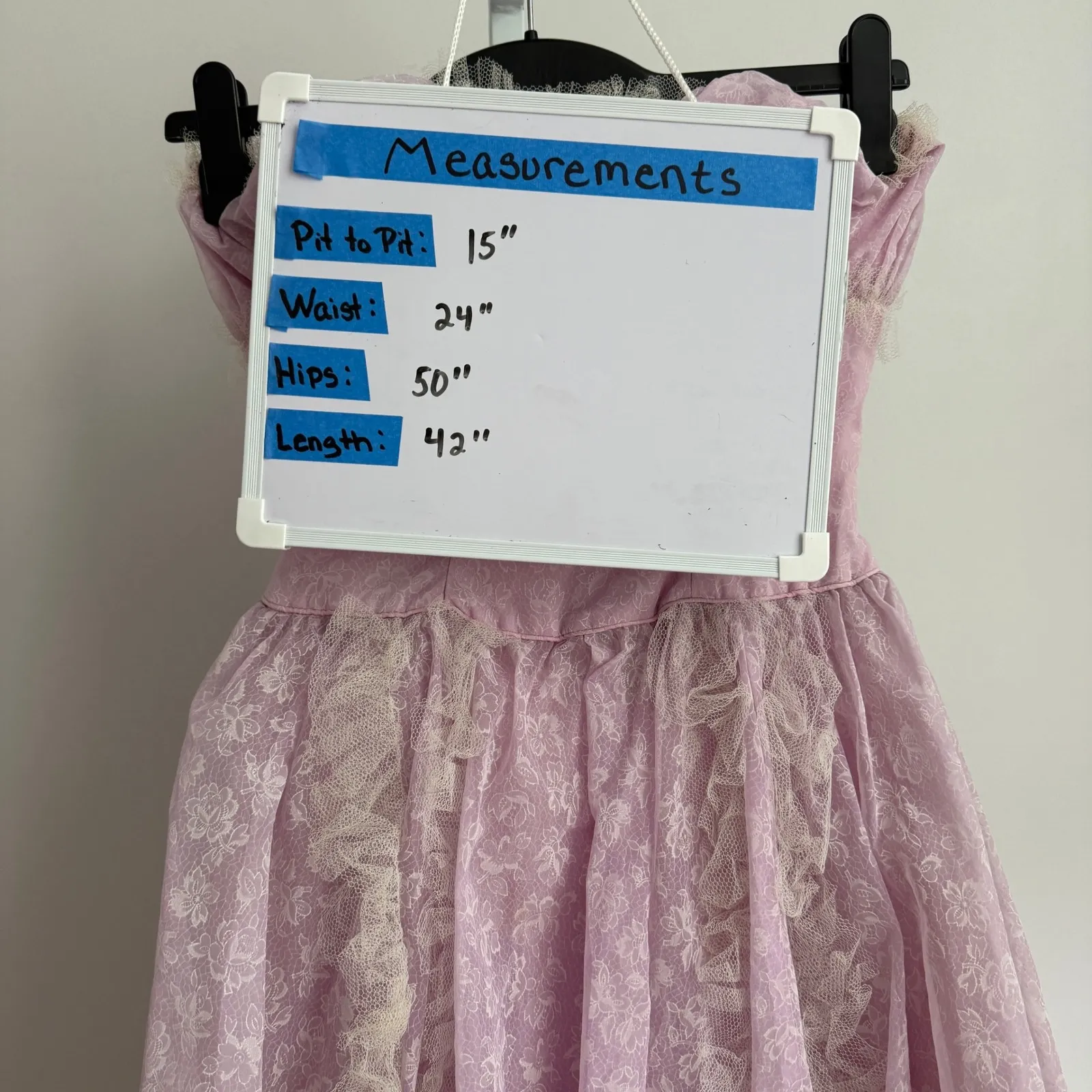 Vintage 60s Coquette Strapless Lavender Lace Floral Prom Party Dress Formal Gown Purple - Image 10