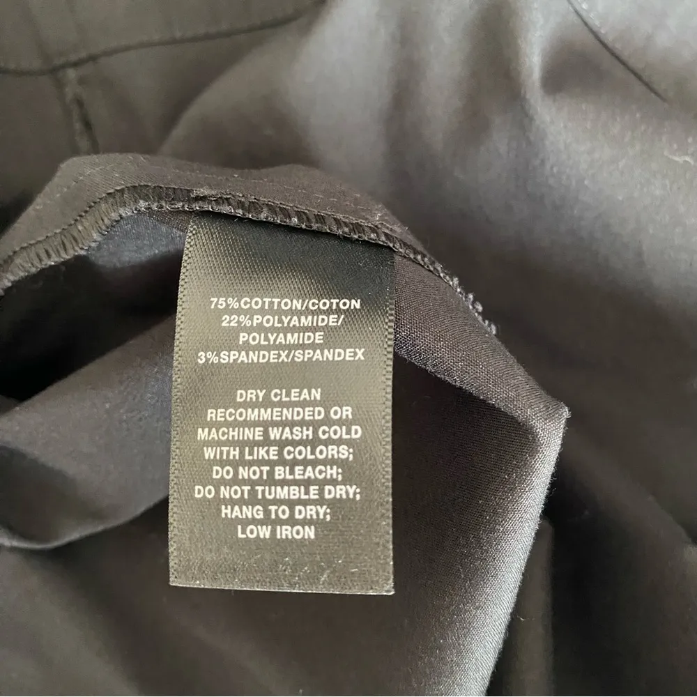 Lafayette 148 New York Paige Tie Sleeve Black Cotton Dress size 10 - Image 8