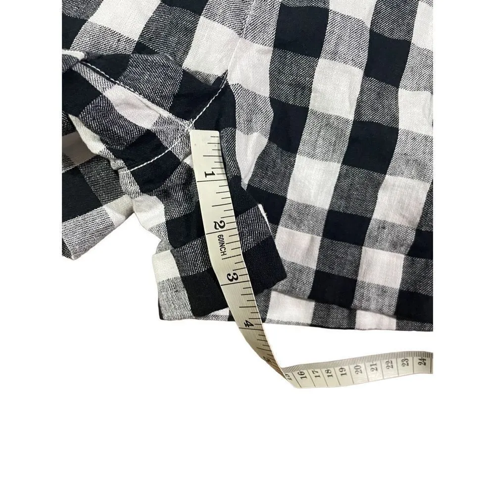 Madewell Linen-Cotton Paperbag Shorts in Gingham Check NEW size 4 - Image 9