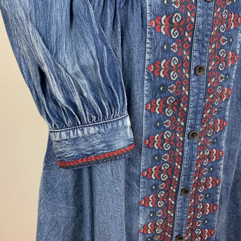 Vintage Keer Qiaowa Mid Denim Dress S - Image 6