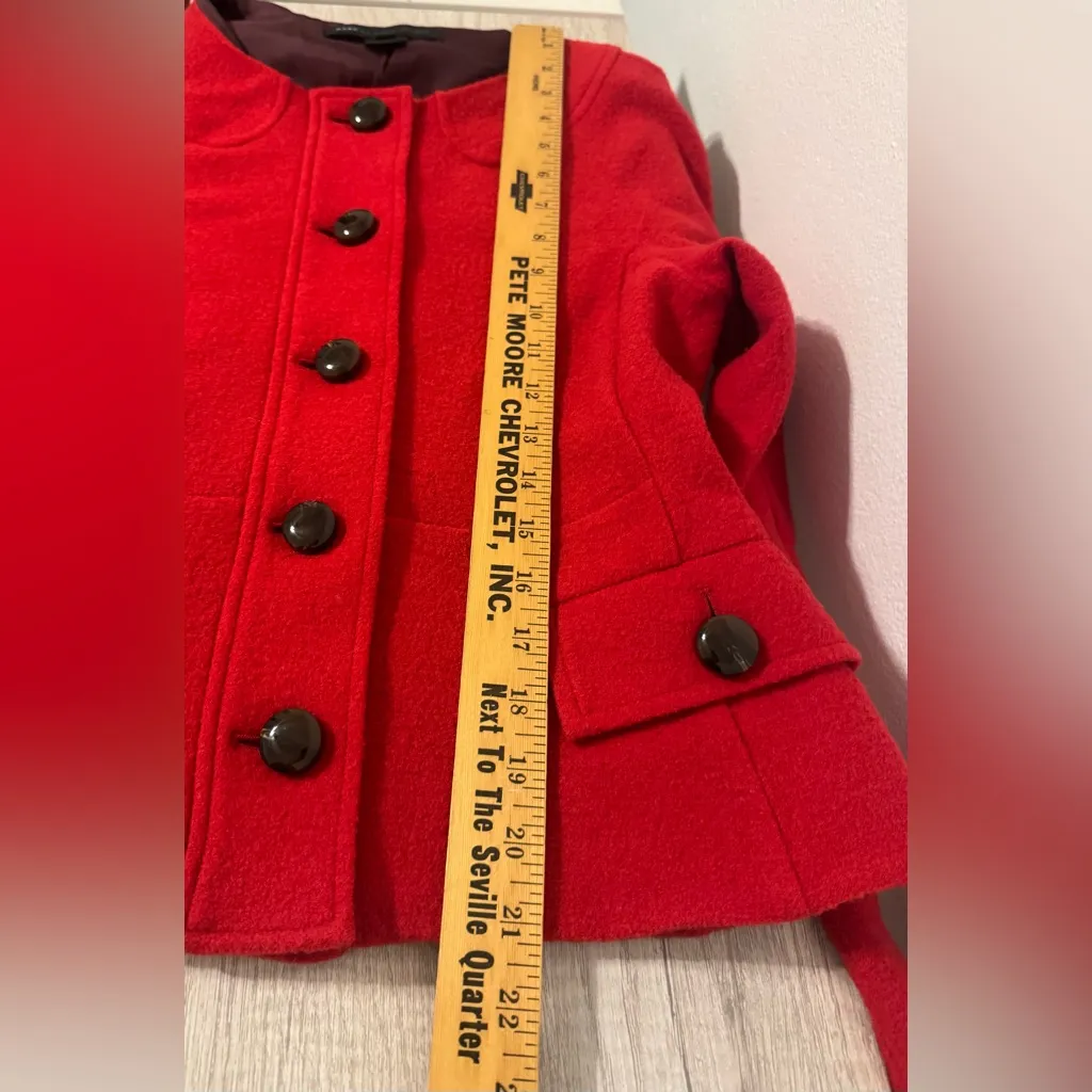 Marc by Marc Jacobs Red Wool Jacket Button Front Retro Prep Y2K Size Small - Image 3