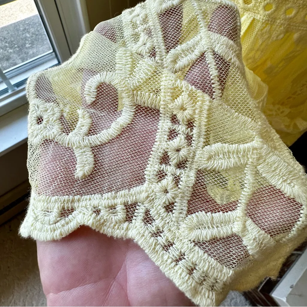 Chic Butter Yellow Lacey Midi Dress Lacey Boho Chic Feminine Girly Vacation Vibe Size undefined - Image 9