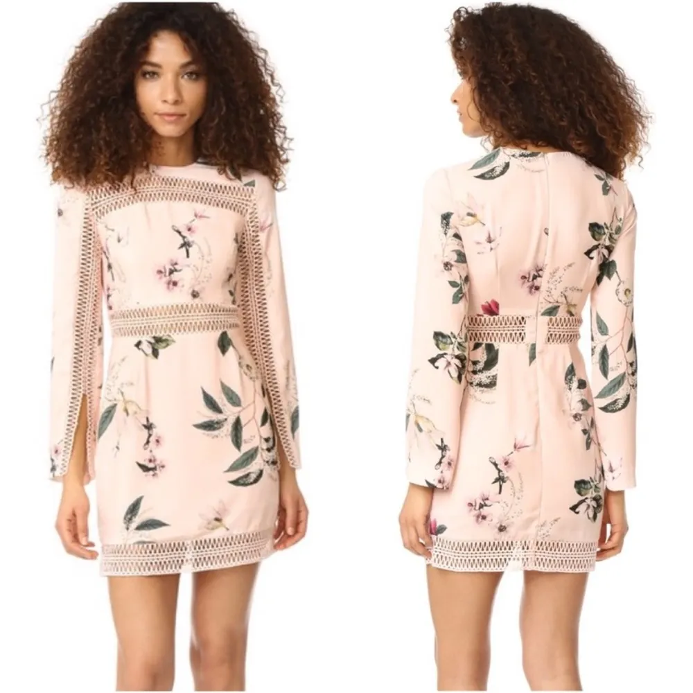 Keepsake The Label NWT Do it Right Floral Exclusive Print Mini Cutout Dress Pink - Image 4
