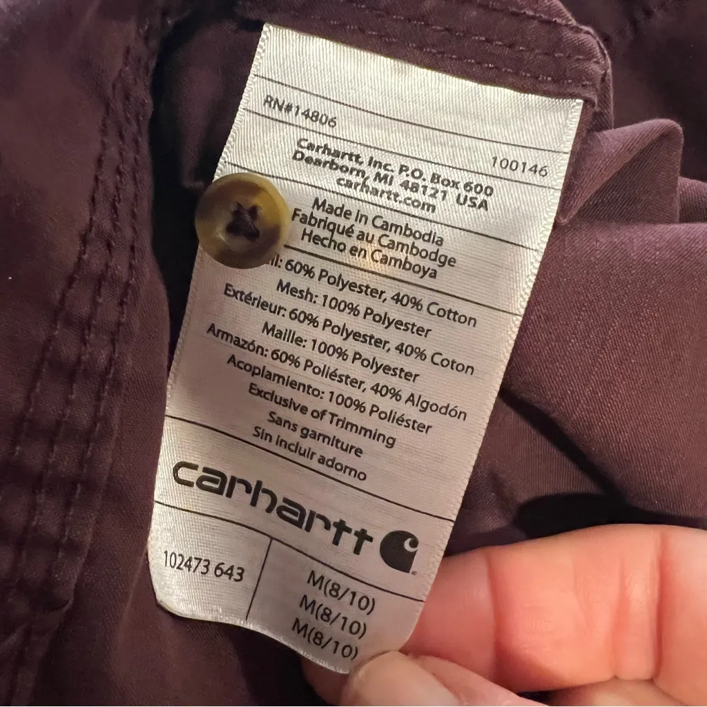 Carhartt Force Deep Wine Relaxed Fit Shirt size medium - Image 13