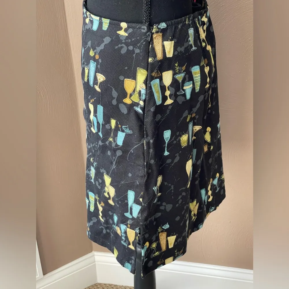 Holly Lane Women’s Cocktail Martini Black Skort Skirt Size 12 - Image 3