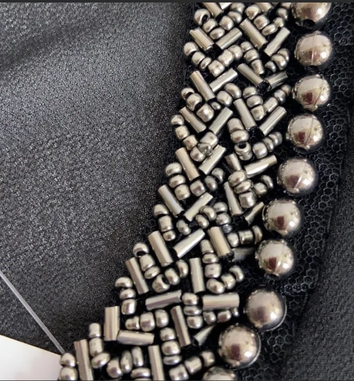 Black Sheer Beaded Tank Top - Image 7