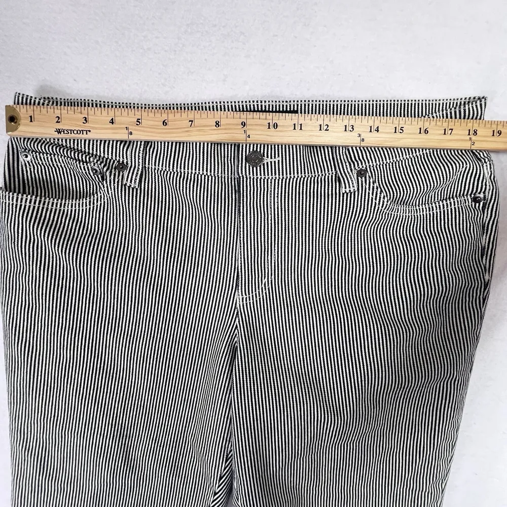 Lauren Ralph Lauren Striped Pant Modern Straight Womens 16 Black White Stretch - Image 11