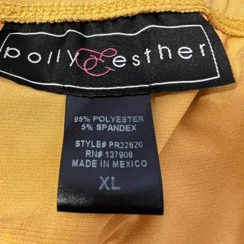 POLLY & ESTHER Strapless Draped‎ Top Mustard Wide Leg Jumpsuit  NWOT Size XL - Image 7