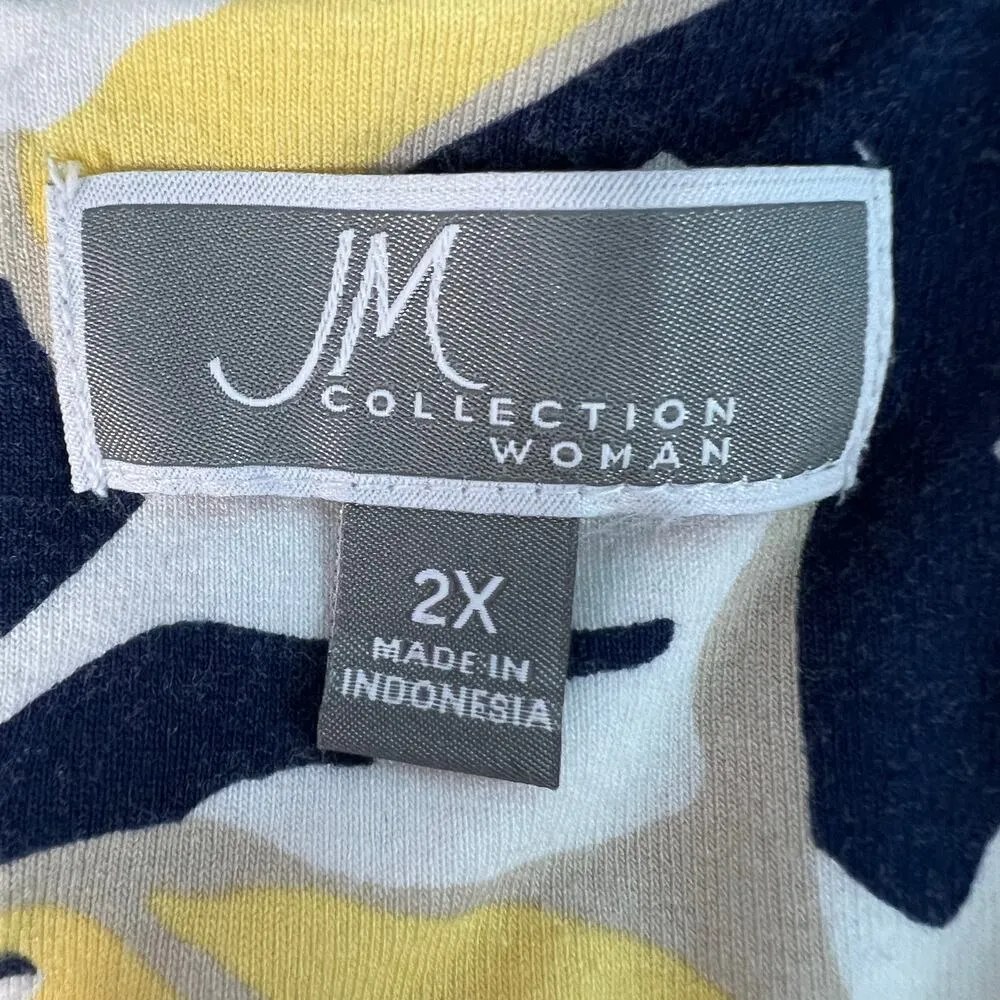 JM Collection Top Womens 2X Floral Soft Stretch Comfort Casual Workwear Beachy - Image 2