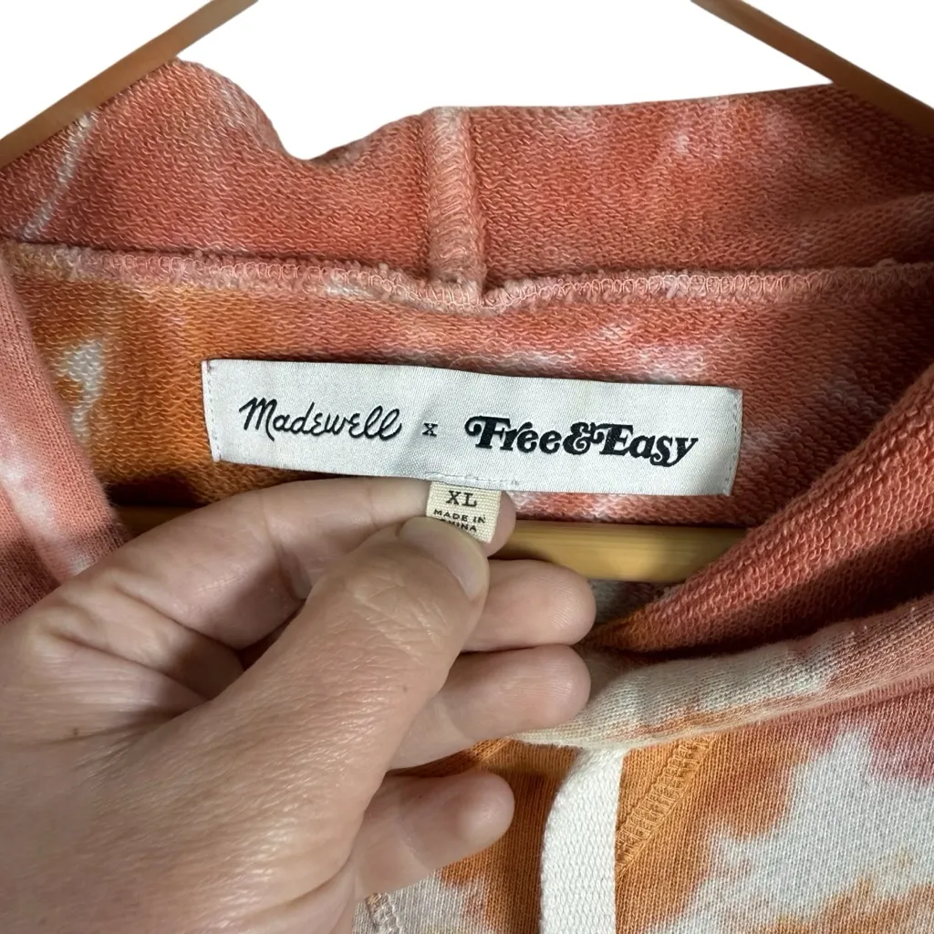 Madewell x Free & Easy® Tie-Dye Hoodie Sweatshirt Pink/Orange/Blue XL - Image 8