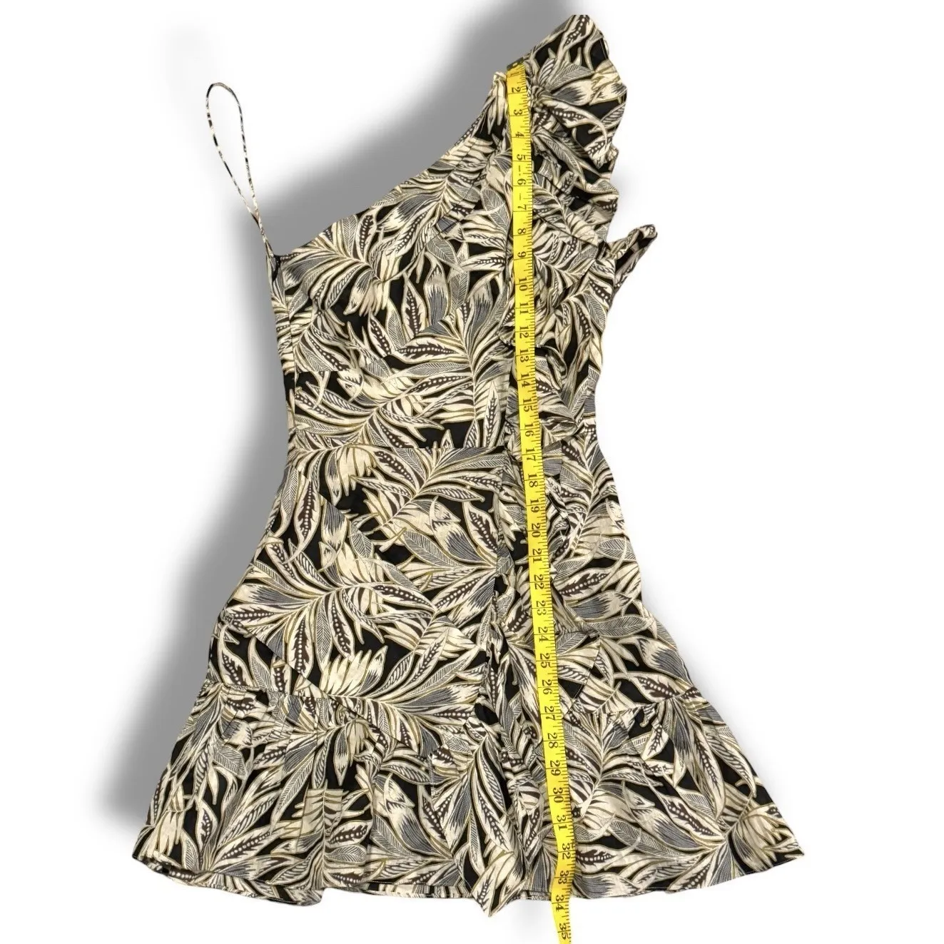 Alexis‎ Revolve XS Adela Black Safari Sustainable One Shoulder Dress Ruffle - Image 5