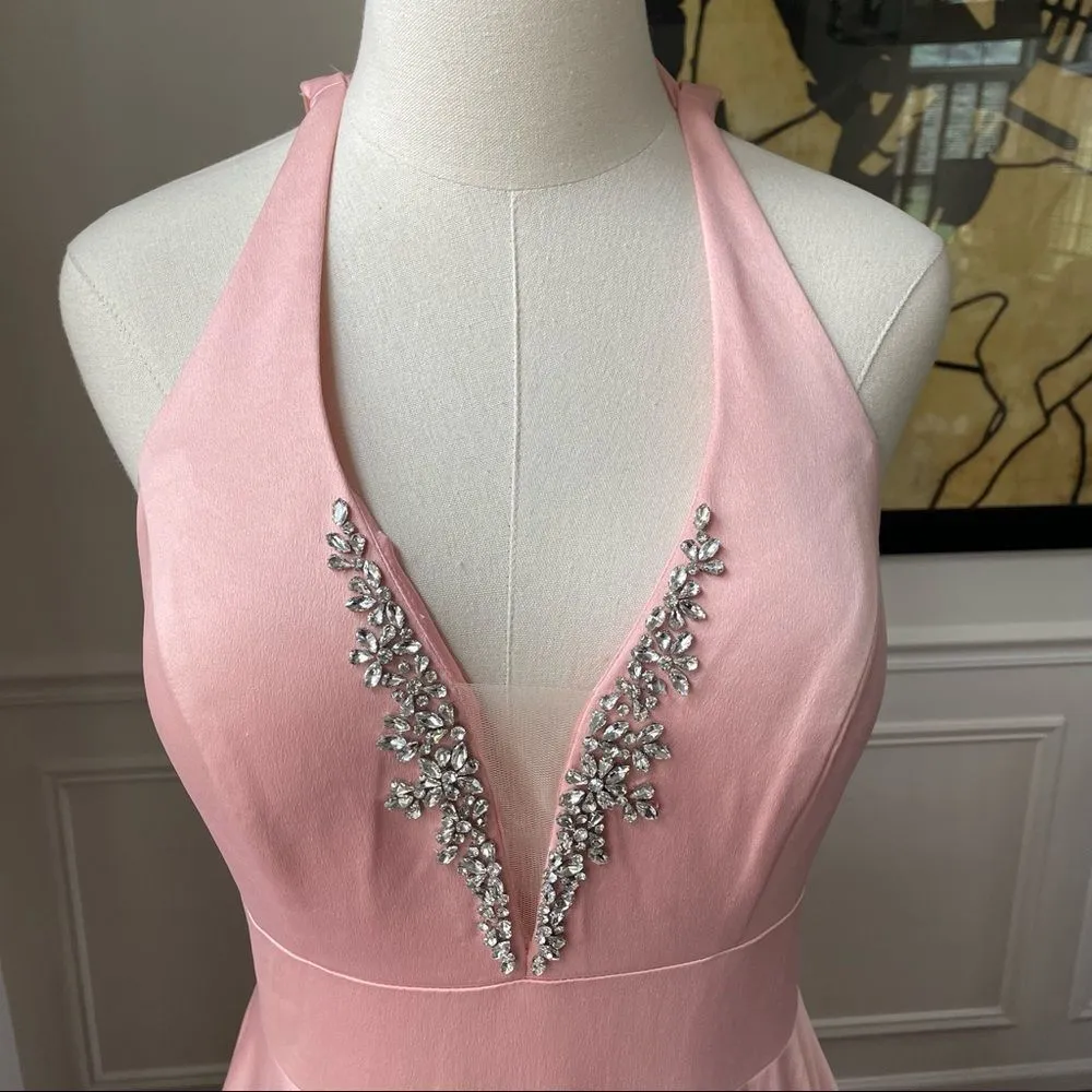 Glow Pink Princess Prom Drew Formal Gown Rhinestone 10 - Image 3