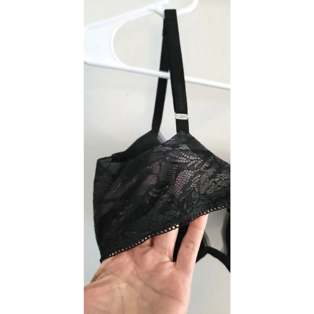 Calvin Klein F3318 Naked Glamour Push-Up Bra With Lace Black 34D - Image 7