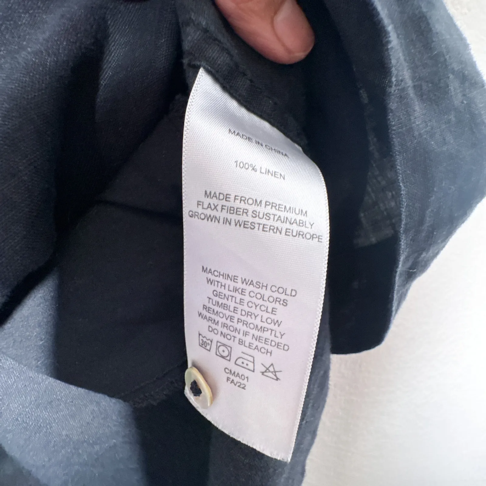 Quince Black Linen Swing Dress Pleated Short Sleeve S - Image 8