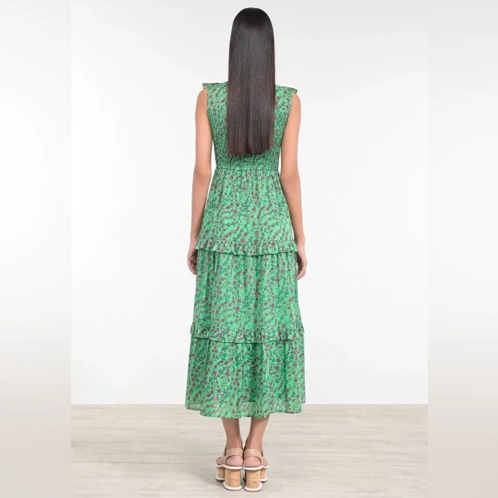 Banjanan Iris Tiered Ruffled Dress, Organic Cotton Size L New w/Tag Retail $365 - Image 4