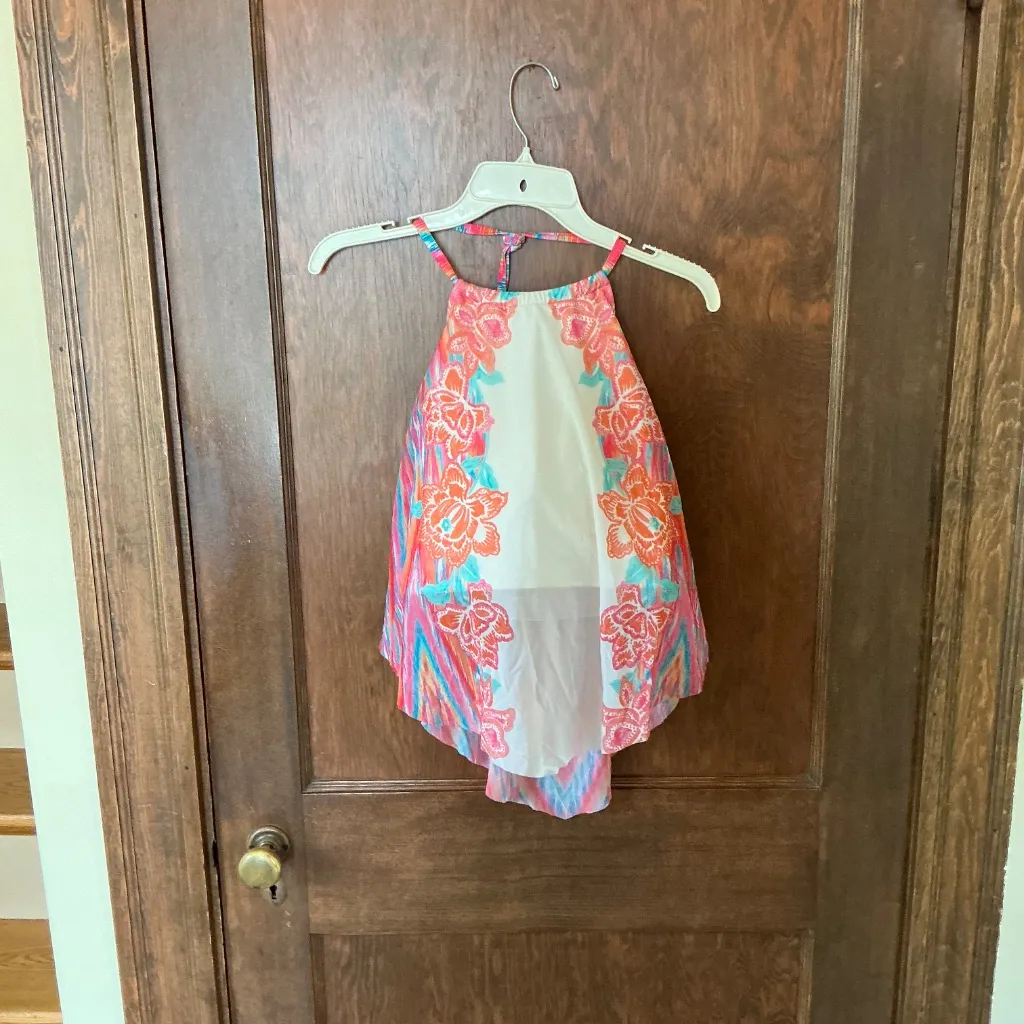 COCO Reef Current Mesh Layer Bra Sized Underwire Tankini Top in Fiesta Floral - Image 4