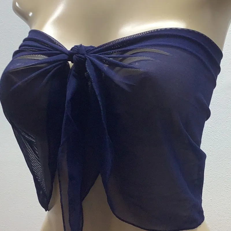 Zuliana Dark Blue Mesh Boob Tube Top. Made in USA. New With Tags Size undefined - Image 2