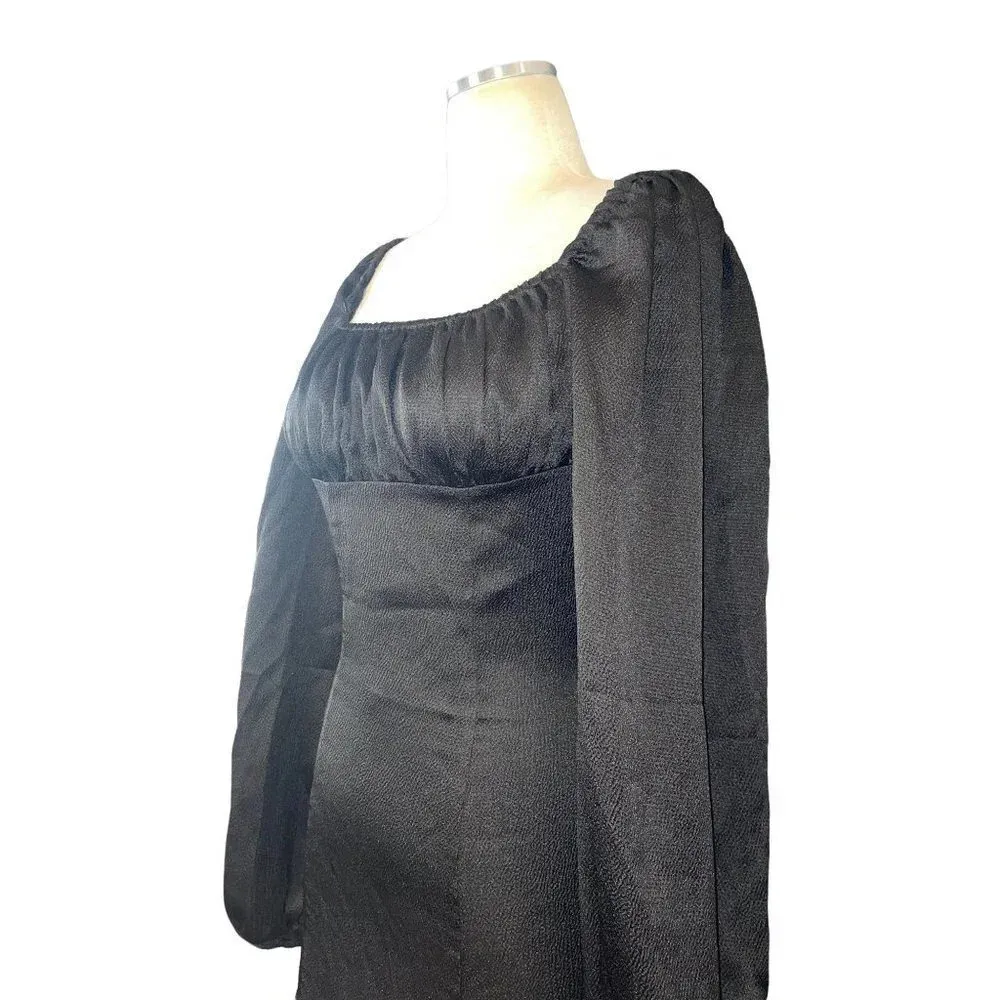 Majorelle Dress Carla Satin Mini in Black XX-Small New Long Sleeve - Image 5