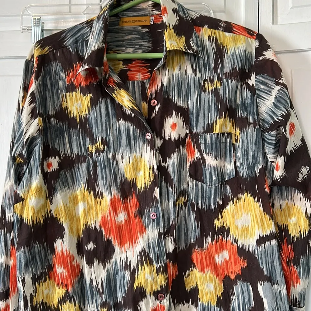 Roberta Freymann 100% cotton Tunic Blouse - Size XL - Image 5