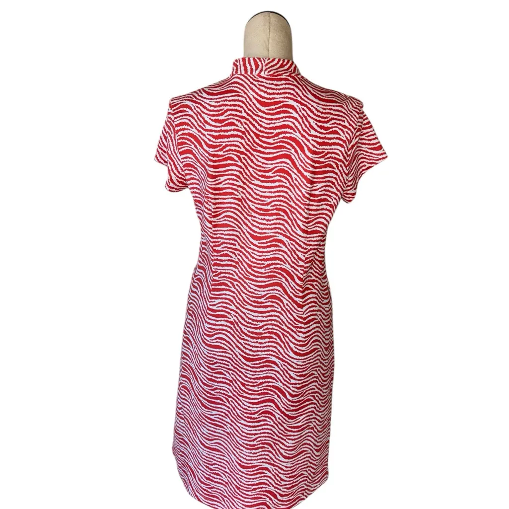 NWOT J.McLaughlin Ivana Dres Tiger Print / Radio Wave Stretch Red - Image 4