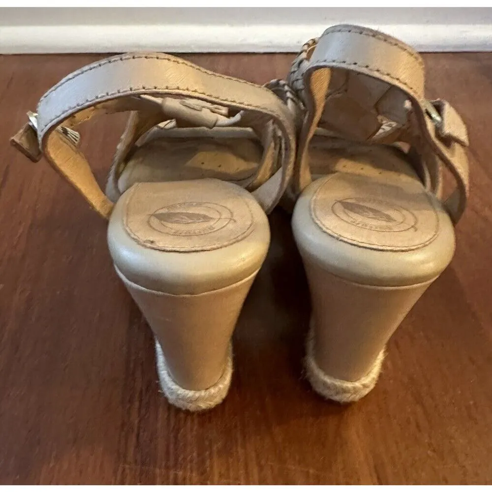 Nurture Mackenna Sandals Wedge Strappy Espadrille Sole Size 9M Nude Boho Aztec - Image 5