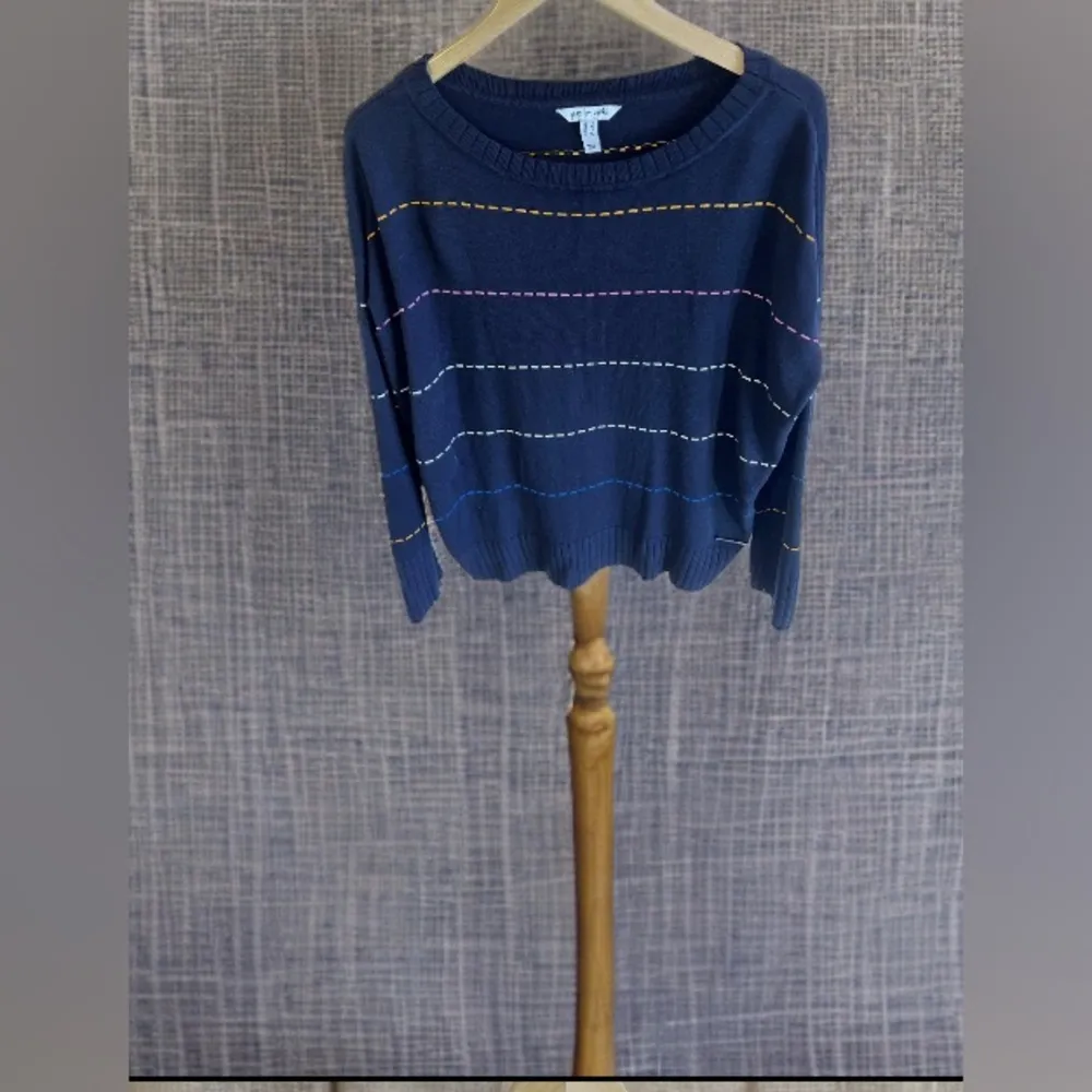 PEACE LOVE WORLD striped Pullover Sweater Size L Viscoses From Bamboo Tight Knit - Image 3