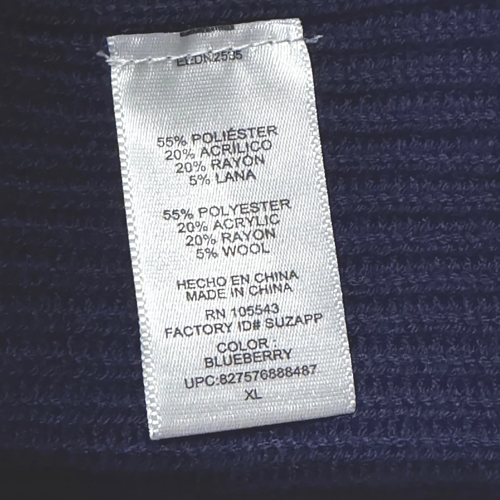 Elie Tahari Blueberry Ribbed Mock Neck Sweater XL Women's Knit Pullover - Image 4