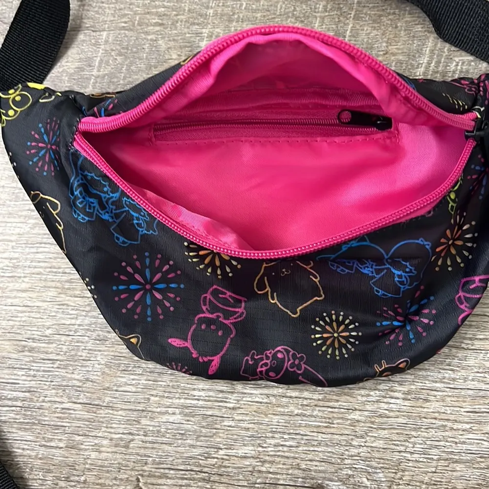 Sanrio Hello Kitty & Friends Waist Bag Fanny Pack Badtz Maru Purse Lootcrate Black - Image 2